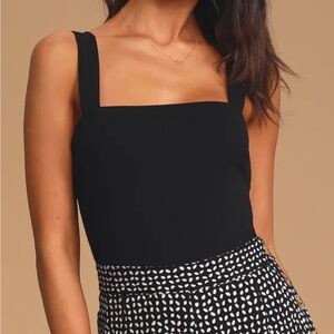 Lulu’s Symbolize Black Sleeveless Bodysuit size M